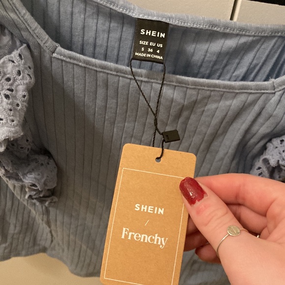 Baby blue ruffled blouse small - Picture 2 of 2